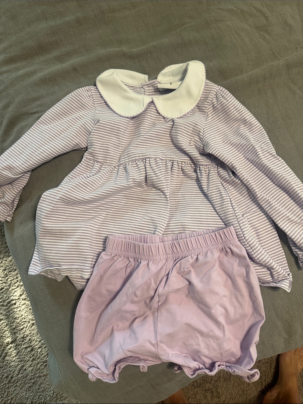 JellyBeans Lavender and White Striped Kids Top